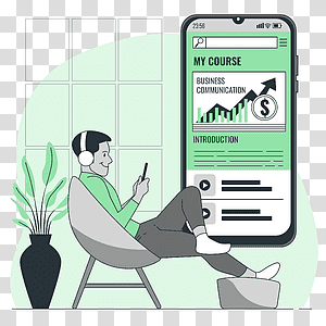 illustration, Course app, education, phone, technology, home, online, app, learn transparent background PNG clipart thumbnail