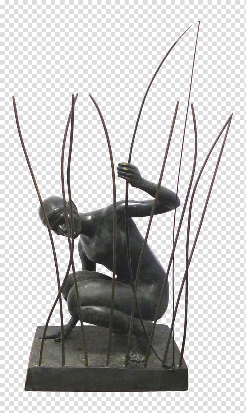 Bronze sculpture Zeitgeist, Spirit of Time Art Figurine, art deco transparent background PNG clipart