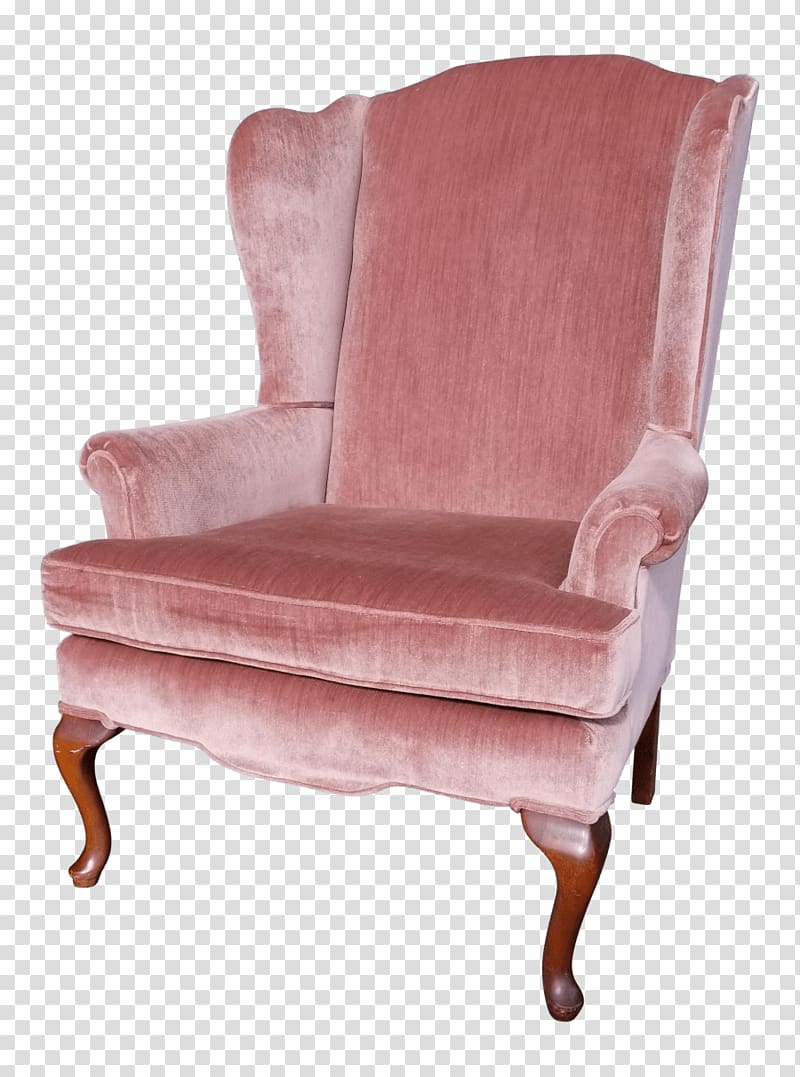 Club chair Wing chair Upholstery Slipcover, chair transparent background PNG clipart