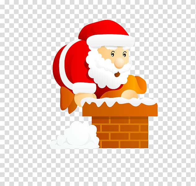 Santa Claus Reindeer Chimney Icon, Climbing Santa transparent background PNG clipart