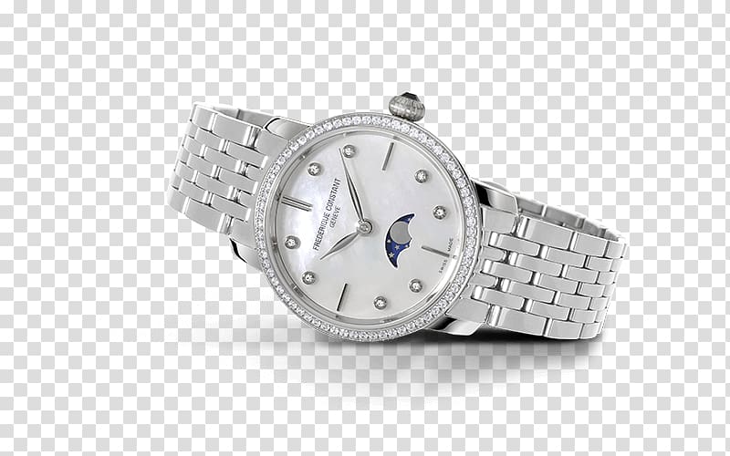 Frédérique Constant Watch Clock Platinum Diamond, watch transparent background PNG clipart