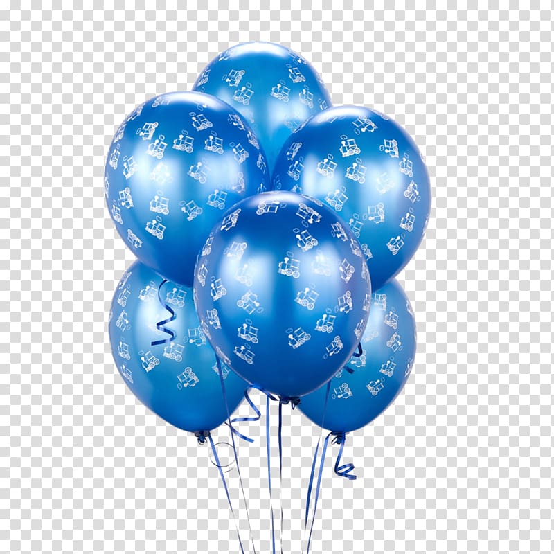 Cluster ballooning Blue Printing, balloon transparent background PNG clipart