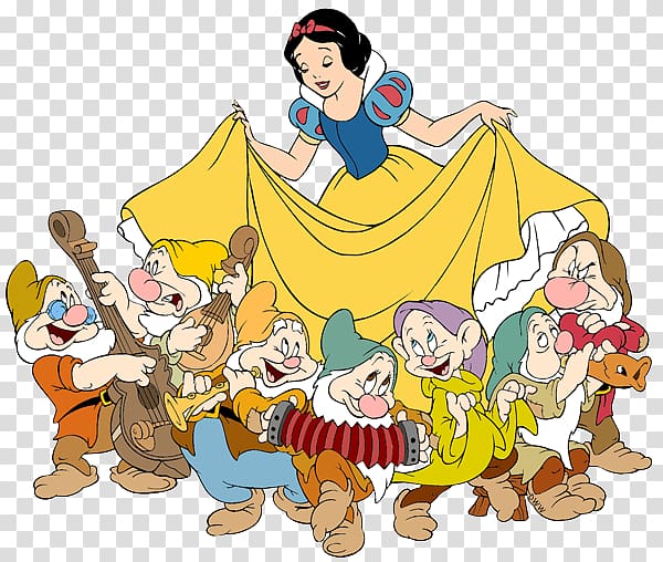 Snow White and the 7 Dwarfs illustration, Snow White Seven Dwarfs Bashful Grumpy , Snow White And The Seven Dwarfs transparent background PNG clipart