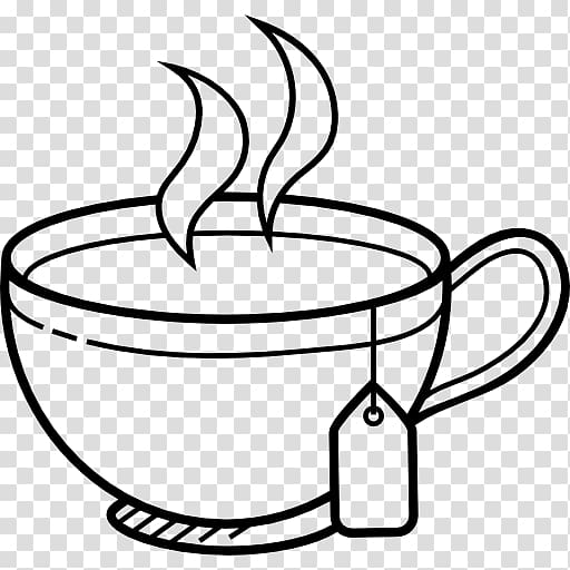 tea cup clip art black and white