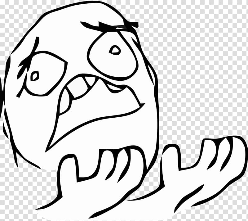 Damned Rage Comic Illustration Hands Open Troll Face Transparent Background Png Clipart Hiclipart