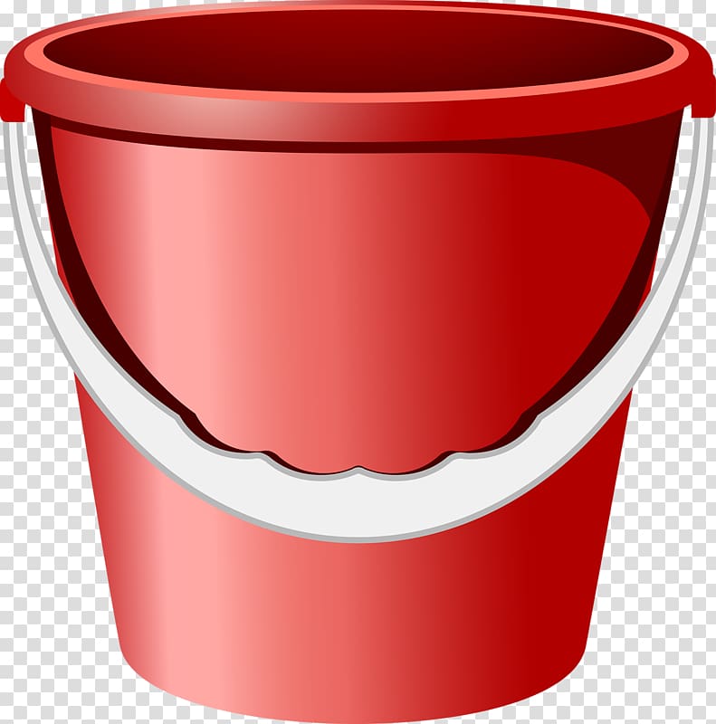 Bucket Cleaning Icon, Red bucket transparent background PNG clipart