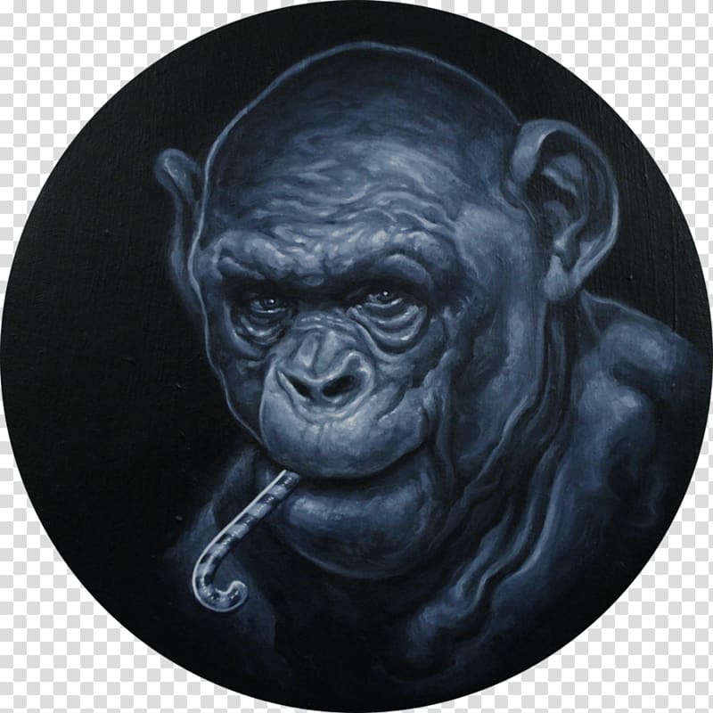 Common chimpanzee Art Gorilla Painting, gorilla transparent background PNG clipart