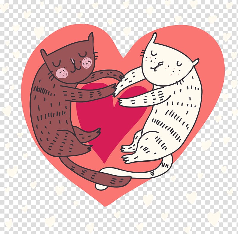 Valentines Day February 14 Greeting card Ansichtkaart Love, Cat lovers love transparent background PNG clipart