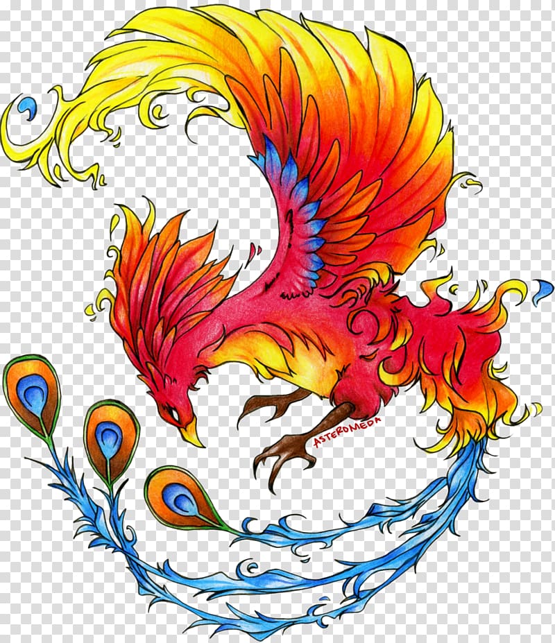 Phoenix Legendary creature Tattoo Fenghuang, vibrant flame transparent background PNG clipart