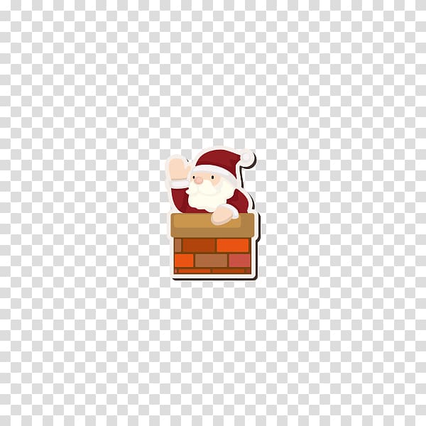 Santa Claus Text Cartoon Illustration, Santa chimney transparent background PNG clipart