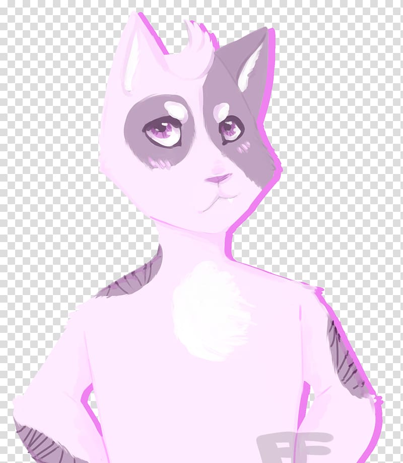 Whiskers Cat Illustration Pink M, take back? transparent background PNG clipart