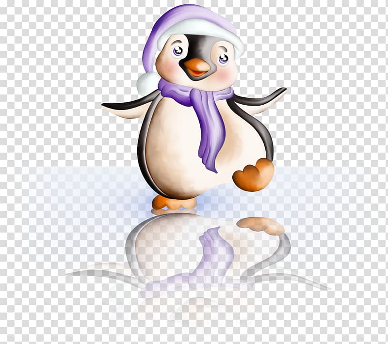 Penguin Polar bear Visual arts , Cute penguins on the ice transparent background PNG clipart