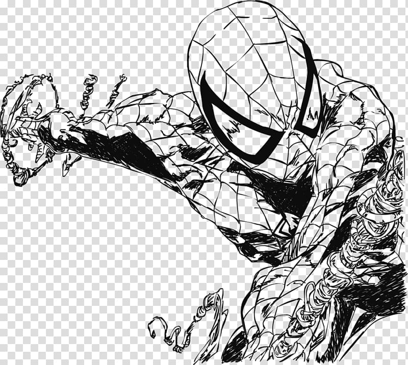 Spider-Man Drawing Venom Sketch, spider-man transparent background PNG clipart