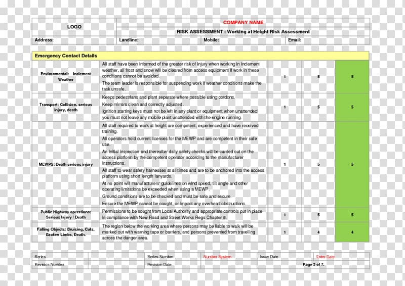 Risk assessment Template Résumé Permit To Work, others transparent background PNG clipart