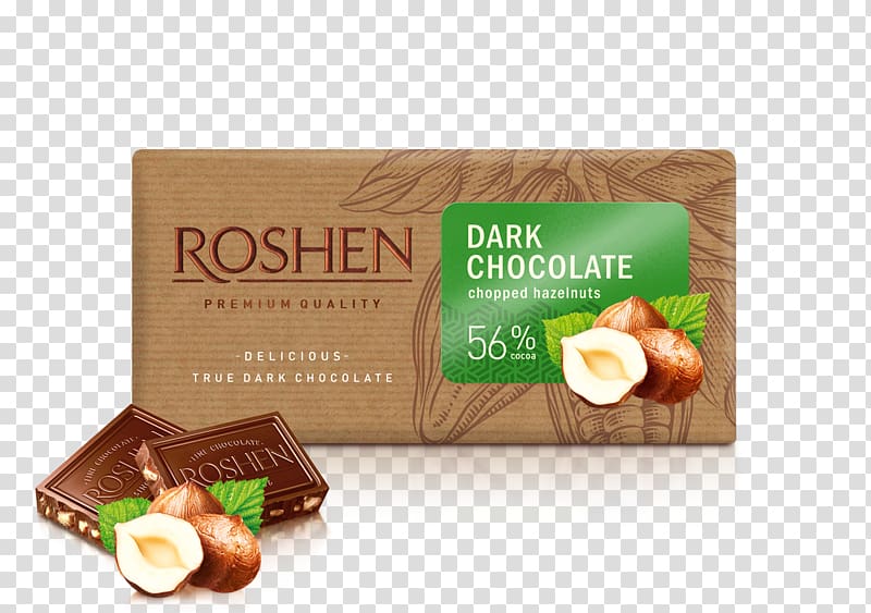 Chocolate bar Roshen Candy Hazelnut, chocolate transparent background PNG clipart