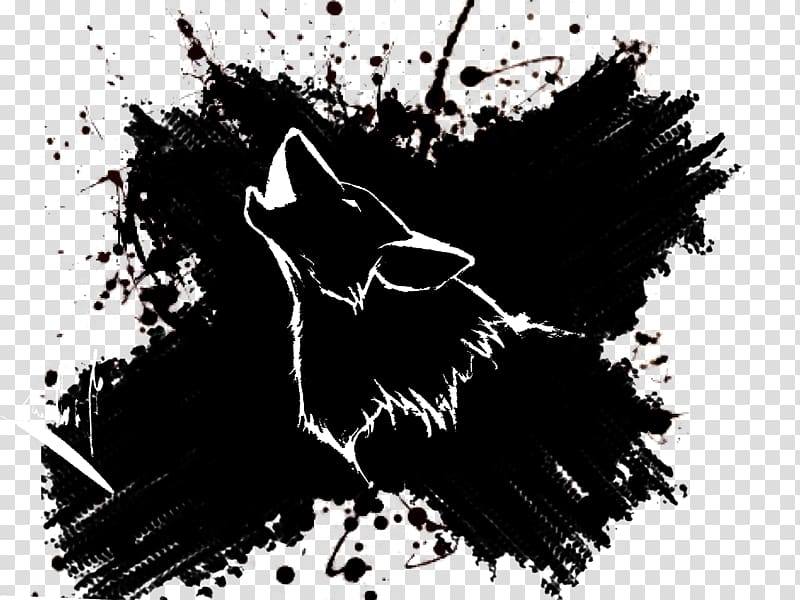 black and white wolf illustration, Tribal Wars 2 Gray wolf Drawing Tribe, wolf transparent background PNG clipart