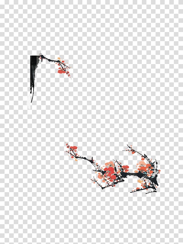 China University of Political Science and Law Hong Kong Plum blossom, Ink Plum Decoration transparent background PNG clipart