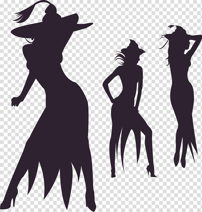 Halloween Witch, Black Halloween element material transparent background PNG clipart