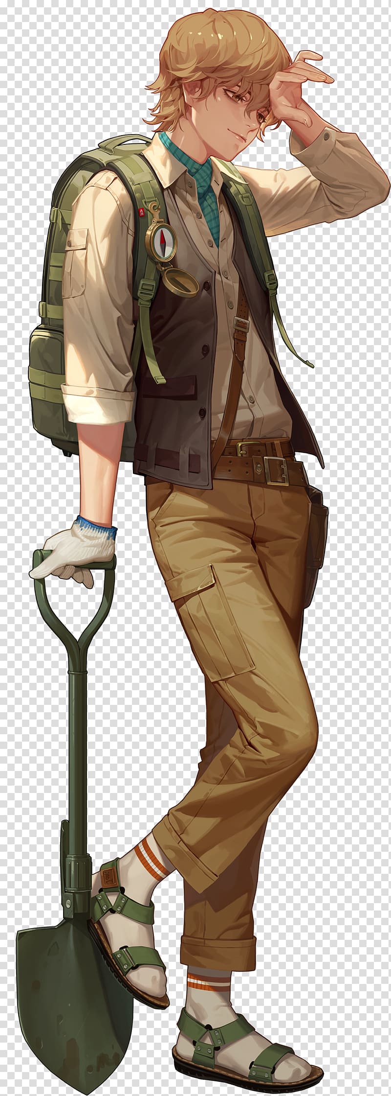 Black Survival Character Game Drawing Art, archaeologist transparent background PNG clipart