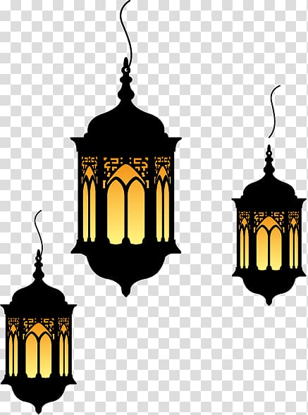 Quran Light Ramadan , Islamic , three black lamp lanterns sd transparent background PNG clipart