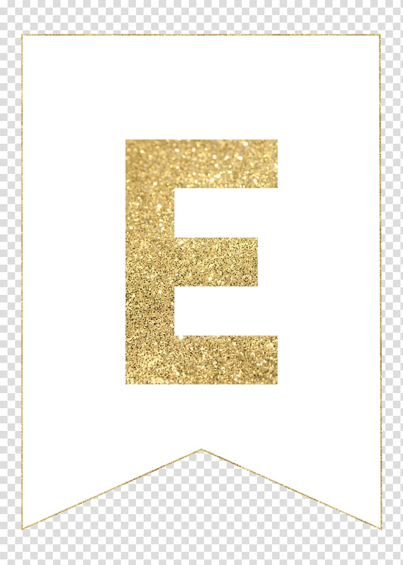 Letter Birthday Banner Gold Pennon, monogram letter transparent background PNG clipart