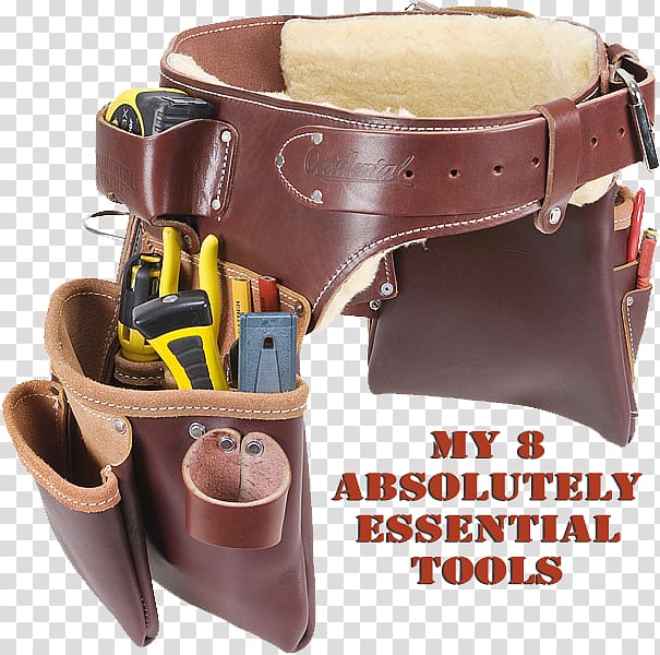 Carpenter Leather Tool Belt Bag, belt transparent background PNG clipart