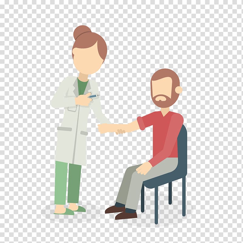 animated man and woman illustration, Kembangan sub-district Puskesmas Health Euclidean Physician Icon, Vaccination transparent background PNG clipart