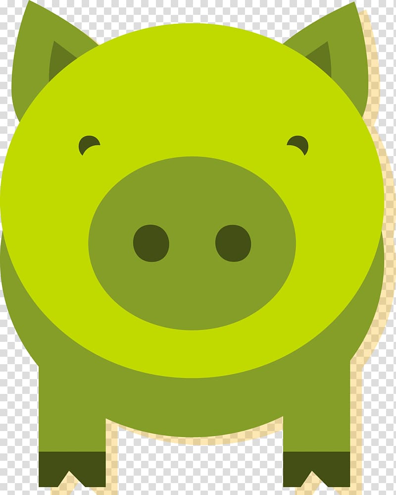 Domestic pig Green , Green piggy bank transparent background PNG clipart