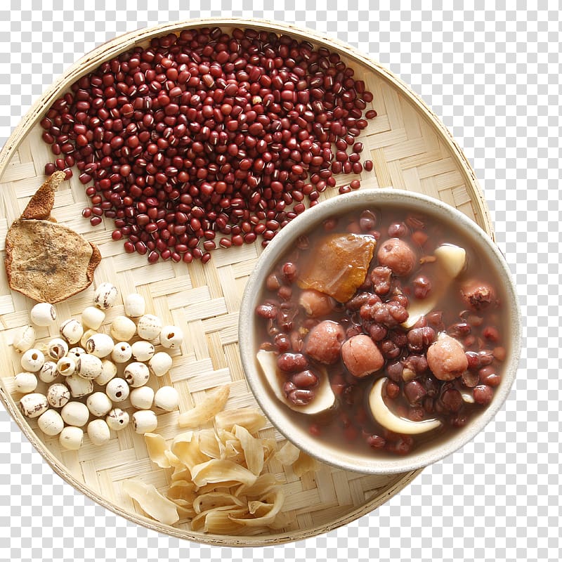 Vegetarian cuisine Patjuk Congee Ingredient Red bean paste, Lotus lily red bean porridge transparent background PNG clipart