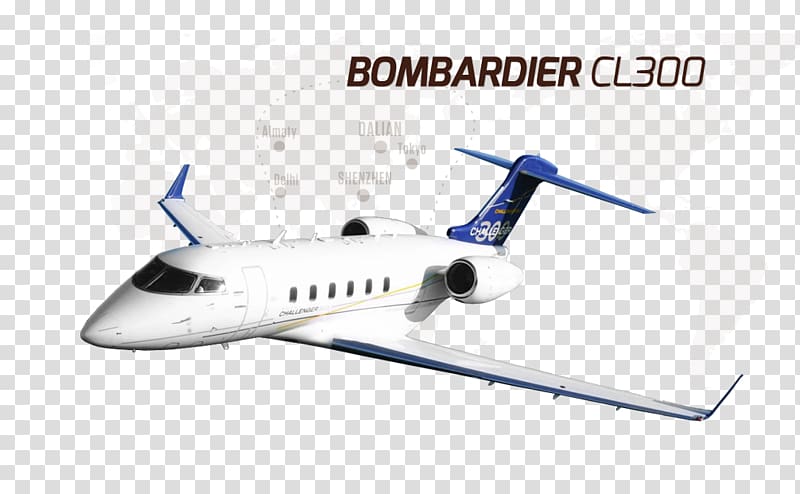Business jet Bombardier Challenger 300 Flight Aircraft Bombardier Challenger 600 series, aircraft transparent background PNG clipart