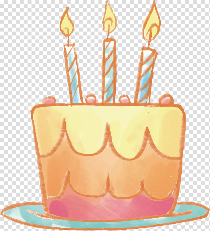 cake with three candles sticker, Birthday cake, Birthday cake transparent background PNG clipart
