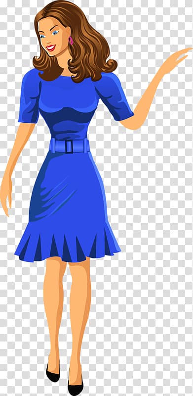 Family Child Parent, Woman wearing a blue dress transparent background PNG clipart
