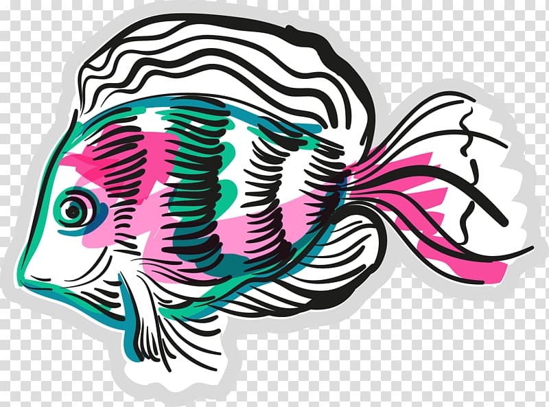 Fish Illustration, Painted fish transparent background PNG clipart