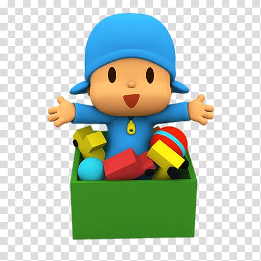boy wearing blue hat illustration, Pocoyo In Toy Box transparent background PNG clipart