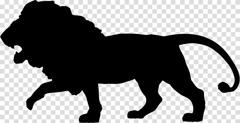 Silhouette African wild dog Lion Cat , the king of jungle transparent background PNG clipart