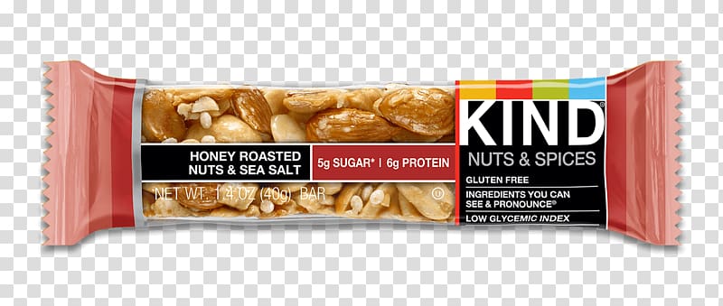 Kind Salt Caramel Nut Bar, roasted seeds and nuts transparent background PNG clipart