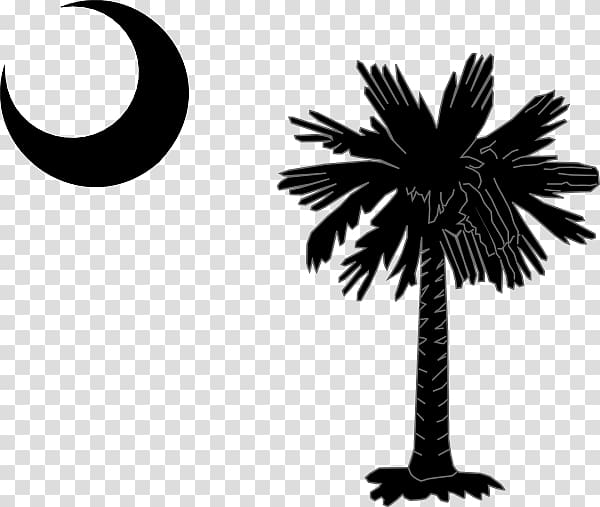Flag of South Carolina Sabal Palm Palm trees, Palmetto Crescent Moon transparent background PNG clipart