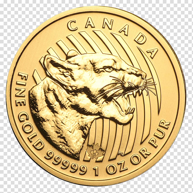 Canadian Gold Maple Leaf Gold coin Bullion coin, gold coin transparent background PNG clipart