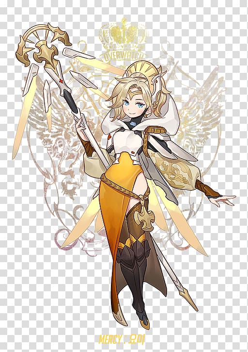 Overwatch Mercy Fan art Drawing, meme transparent background PNG clipart