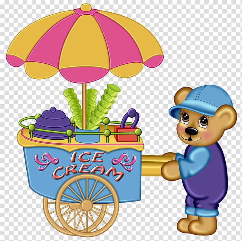 Ice cream , Selling Bear transparent background PNG clipart
