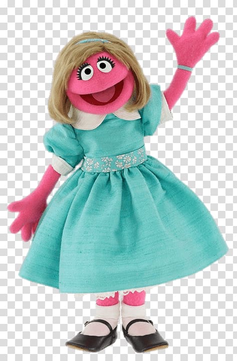 Miss Piggy muppet, Sesame Street Prairie Dawn Waving transparent background PNG clipart