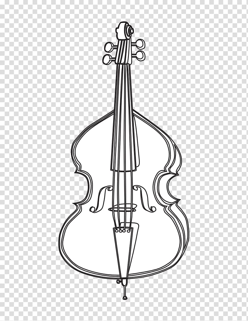 double bass clipart black and white