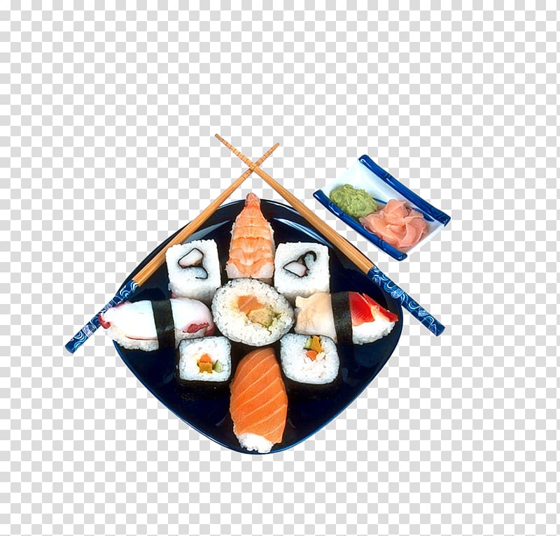Sushi Japanese Cuisine Sashimi Onigiri, Sushi Gourmet transparent background PNG clipart