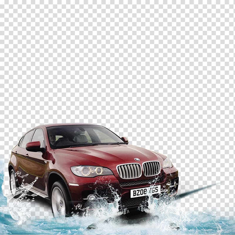 red BMW X1 SUV, 2018 BMW X6 BMW Concept X6 ActiveHybrid Car Automotive design, Car wash material transparent background PNG clipart