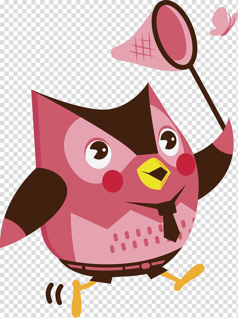 Illustration, Pink owl transparent background PNG clipart