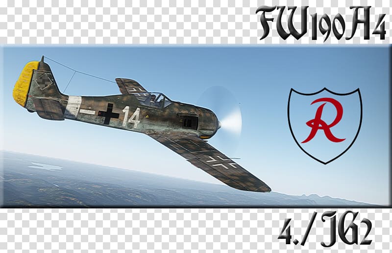 Focke-Wulf Fw 190 Aviation Airplane Air force Propeller, War Thunder transparent background PNG clipart