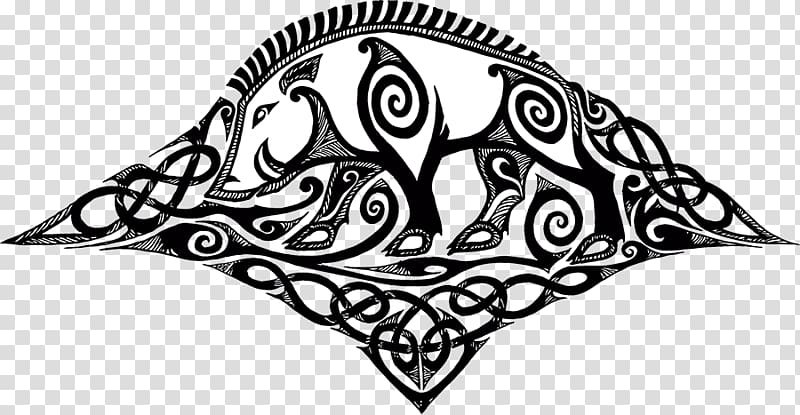Wild boar Celtic knot Tattoo Celtic art Celts, boar drawing transparent background PNG clipart
