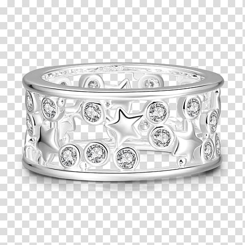 Wedding ring Silver Eternity ring, stars sky transparent background PNG clipart