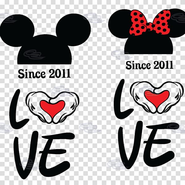 Mickey and Minnie Mouse logo, Minnie Mouse Mickey Mouse T-shirt Love, mickey minnie love transparent background PNG clipart