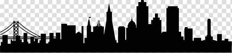 San Francisco Skyline Silhouette , Silhouette transparent background PNG clipart